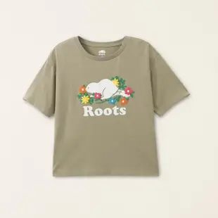 【Roots】Roots女裝-擁抱真我系列 花朵海狸有機棉短袖T恤(沙色)