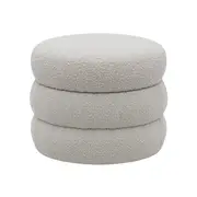 [James Lane] Bolo Cylinder Boucle Pumice Storage Ottoman