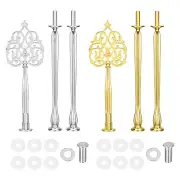 2 Sets Cake Tray Stand Handle Plate Hardware Fitting, 3-Tiers New Crown 2Colors