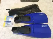 Shakespeare Dive fins 39-40 SIZE 6-7 LITE WEIGHT BLUE AND BLACK 860 g free del