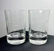 Bulleit Frontier Whiskey Drinking Rocks Glasses Pair 4” Alcohol Shot Set of 2
