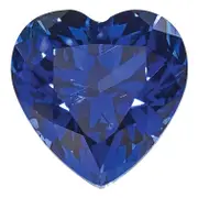 Gemstone Created Blue Sapphire 7mm Heart