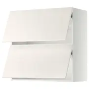 METOD wall cabinet horizontal w 2 doors, white/Veddinge white, 80x37x80 cm