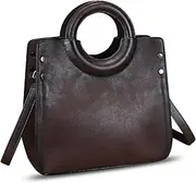 [IVTG] Genuine Leather Handbags for Women Vintage Real Leather Fashion Messenger Bag Shoulder Bag Crossbody Bag Satchel Purse