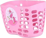 EXHUMKY 1pc Thickened Unicorn Pattern Plastic Bike Hanging Storage Basket for Bike Easy Attach Durable Water Resistant for Boys and Pink