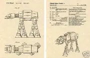 AT-AT WALKER US PATENT Art Print READY TO FRAME!!!! George Lucas AT Lucasfilm