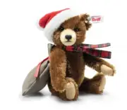 "STEIFF "TEDDY BEAR SANTA CLAUS” EAN 007514 - BROWN MOHAIR- 7”- FULLY JOINTED