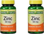 Spring Valley Zinc 50 mg, 200 Ct (2 Pack)