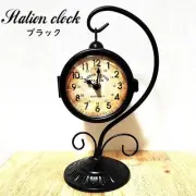Clock Table Clock Station Double-Sided Hanging Goods Antique Retro Cute Black A
