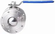 3-Way Ball Valve Stainless， Ultra Thin Wafer Type Flange DN65-DN150 Stainless Steel Round Q71F-16P Flange 1PCS(DN80)