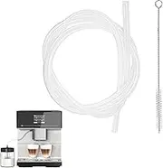 2m Milk Tube with Cleaning Brush, Automatic Coffee Machine Silicone Replacement Pipe Suitable for Ninova Jura Melittas Krupss