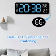Large LED Digital Wall Clock Temperature Date Display Electronic Wall Clock USB