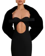 Cult Gaia Bentley Faux Fur Cropped Jacket