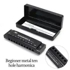Key of C 10 Hole Harmonica Metal Mouth Organ Musical Instrument Students