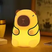 ORIA Capybara Night Light, Cute Animal Soft Silicone LED Lamp with 3 Brightness & 7 Color and Timer, Rechargeable Nursery Bedside Light for Kids Room Decor, Birthday Holiday Gifts for Boy Girl