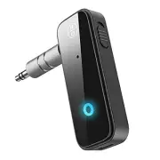 (Upgraded) Ankilo Aux Bluetooth Adapter for Car, 2 in 1 Bluetooth 5.0 Black