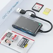 CAC Card Reader - DOD Military USB C Common Access CAC Card Reader, Portable USB Smart Card Reader SIM Card Reader Compatible with Windows, Mac OS