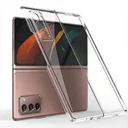 Samsung Galaxy Z Fold 2 5G Clear Case Luxury Plating Transparent Hard PC Back Cover (Transparent)