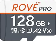 Rove PRO Micro SD Card microSDXC 128GB Memory Card with Full-Size SD Adapter 100MB/s Read Speed, C10, U3, V30, 4K, A2 for Dash Cam, Android Smart Phones, Tablets, Games