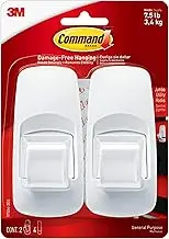 Command Jumbo Wall Hooks Heavy Duty, Holds up to 7.5 lbs, 2 Hooks with 4 Command Strips