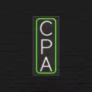 CPA Sign for Business Displays | LED Flex Neon | 13"W x 32"H x 1"D