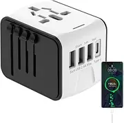 Travel Charger for Multiple Devices,International Charger Phone Charger - Portable Charger USB Charger, Wall Charger Type C Adapter Fast Charging for US EU UK AUS