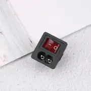 Power cord inlet socket receptacle with ON-OFF red light rocker'switch 250V TEDI