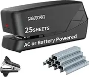Coruscant Electric, Heavy Duty Automatic Stapler, 25 Sheet, Including 2000 Staples 1 Staple Remover, Desktop AC or Battery Powered for Professional Home Office Use, Black