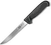 Victorinox Fibrox Straight Narrow Blade Boning Knife, Black, 5.6103.15