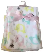 Cutie Pie NWT Lovey Security Plush Blanket Elephant Pink Yellow Aqua Star Gray