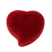 Double Wedding Rings Box Heart Shape Red Rose Flower Box Jewelry Display