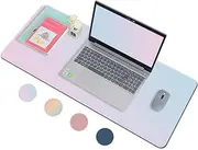 Chamgeco Large Gaming Mouse Pad with Stitched Edges, Desk Mat Desk Pad Mouse Pads with Anti-Slip Rubber Base, Desk Protector Mousepad for Computer Keyboard Laptop Home Office Decor (Color 1, 90*40CM)