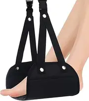 Foot Rest, Portable Travel Footrest Flight Carry-On Foot Rest Adjustable Height Foot Rest Travel Accessories Footrests Hammock, Black.