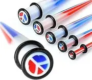 [Katy Craig] Ear Stretcher Taper Starter Kit - Pack of 6 with Peace Sign, Plastic