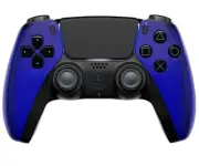 ModdedZone CHROME BLUE Custom UN-Modded Controller Unique Design for PS5 OEM