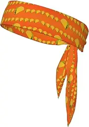 Food Pattern Funny Sports Strap Double-Sided Headscarf Men's Bow Tie Sports Headscarf Running Yoga Exercise Headband