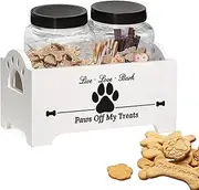 Wooden Dog Treat Jar - Wooden Airtight Pet Food Storage Box | Natural Bamboo Cookie Holder, Artificial Multi-Functional Dog Organizer, Puppy Snack Dispenser for Dog Cat and Pet Owners
