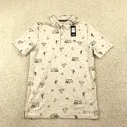 Travis Mathew Mens Polo Shirt Small Beige Cookie Swap Volkswagen Golf