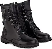 BROGER Ohio Motorcycle Boots Cowhide Leather SAS-TEC Ankle Protectors Double Stitching Reinforced Toe and Heel Long Zip