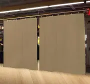 Lot of (2) Economy Tan Curtain Panel/Partition 15 H x 4½ W, Non-FR