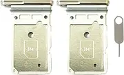2pcs Dual Sim Card Tray Slot Holder Replacement for Samsung Galaxy S25 Ultra 5G SM-S938 Incl Card Ejector pin (Glod)