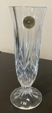 RCR Royal Crystal Rock 7" Bud Vase 24% Lead Crystal Italy NEW!