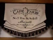 Custom Made French Country Linen And Burlap Valance: CAFE PARIS