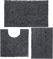 Bath Mats for Bathroom Bath Rug Set 3 Piece Non-Slip Bath Mats, Absorbent Shaggy Rugs, Machine Wash, Perfect Plush Bathroom Mats, Bathroom Carpets Set Bathroom Rugs