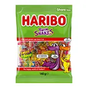 Haribo Sweet and Sour Twin Snakes 140g