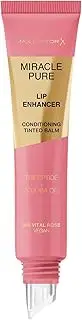Max Factor Miracle Pure Lip Enhancer, 040 Vital Rose, Conditioning Tinted Lip Balm, Glossy Colour Tint, With Jojoba Oil & Tripeptide, Vegan, 12ml