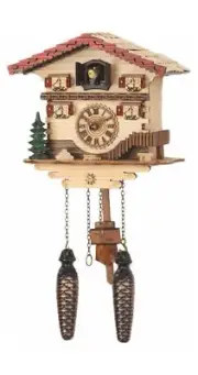 Quartz Cuckoo Clock Swiss house with music TU 473 QM NEW