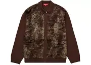 Supreme Faux Fur Zip Up Cardigan Brown Sz Large