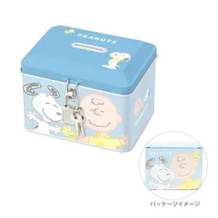 【小禮堂】鐵盒存錢筒附鎖 - 角色款 史努比 Sanrio 三麗鷗(平輸品)