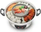 2in1 Electric Hotpot with BBQ Grill Stainless Steel Shabu Shabu Steamboat Cooker